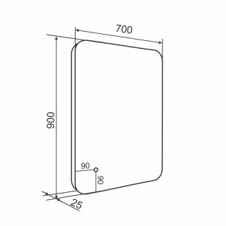 Зеркало Aqua de Marco Milan 70х90 с LED-подсветкой
